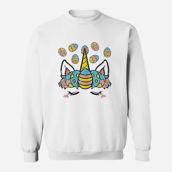Unicorn Head Eggs Easter Day Animal Sweatshirt | Crazezy UK