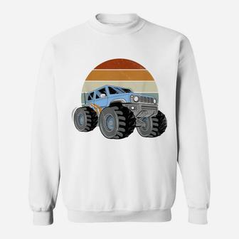 Unique Monster Truck Gifts For Boys Girls Retro Vintage Sweatshirt | Crazezy UK