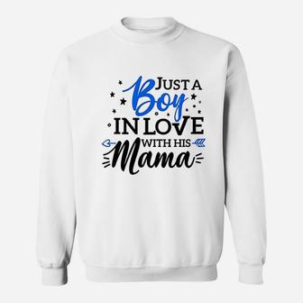 Ust A Boy In Love With His Mama Raglan Sweatshirt | Crazezy UK