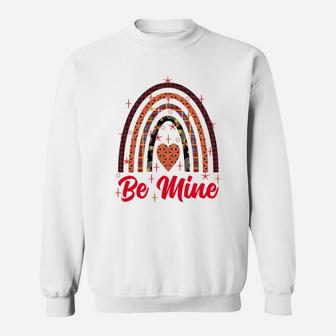 Valentine Rainbow Heart Be Minee Happy Valentines Day Idea Sweatshirt - Seseable