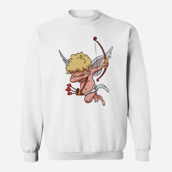 Valentines Day Gift Idea For Kids Dabbing Cupid Sweatshirt - Thegiftio