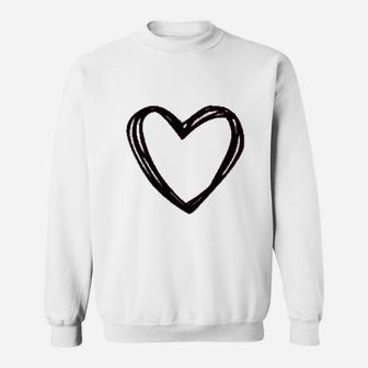 Valentines Day Women Cute Heart Buffalo Plaid Love Graphic Sweatshirt | Crazezy