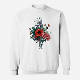 Vintage Bouquet Botanical Floral Flower Sweatshirt | Crazezy