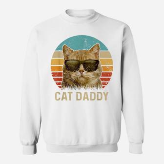 Vintage Cat Daddy Shirt Funny Cat Lover Gift Cat Dad Fathers Sweatshirt | Crazezy