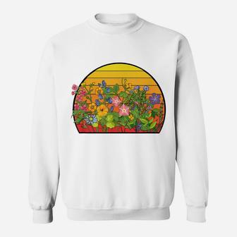 Vintage Inspired Flower Botanical Chart Plant Lover Sweatshirt | Crazezy