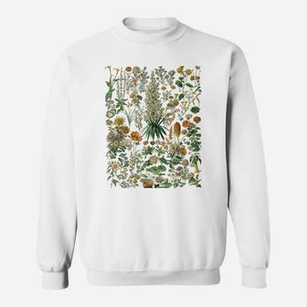 Vintage Inspired Flower Botanical Chart Sweatshirt | Crazezy
