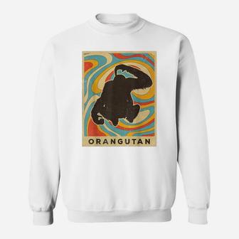 Vintage Orangutan Lover Animal Retro Style Sweatshirt | Crazezy