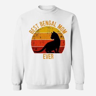 Vintage Retro Best Bengal Cat Mom Ever Fur Mamas Sweatshirt | Crazezy DE