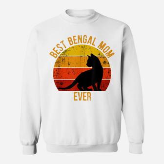 Vintage Retro Best Bengal Cat Mom Ever Gift For Fur Mamas Sweatshirt | Crazezy DE