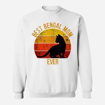 Vintage Retro Best Bengal Cat Mom Ever Sweatshirt | Crazezy