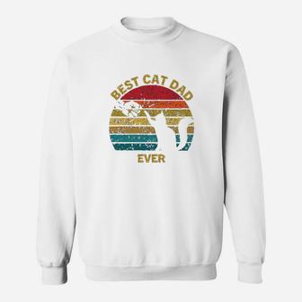 Vintage Retro Gift For Men Casual Best Cat Dad Ever Sweatshirt | Crazezy CA