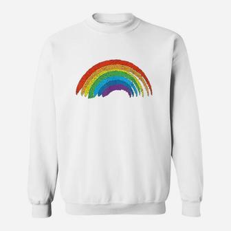 Vintage Retro Rainbow Classic Distressed Design Sweatshirt | Crazezy UK