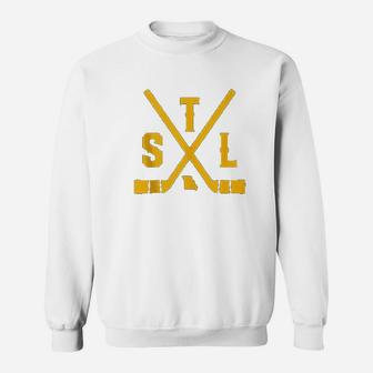 Vintage St Louis Ice Hockey Sticks State Outline Sweatshirt | Crazezy