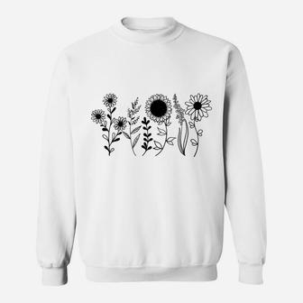 Vintage Wildflowers Flower Child Boho Peace Hippie Gift Sweatshirt | Crazezy