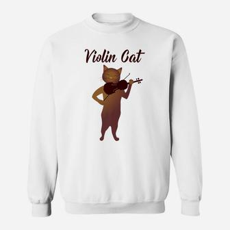 Violin Cat Musical Premium Tshirt Sweatshirt | Crazezy