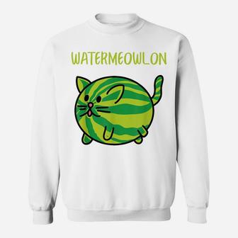 Watermeowlon Watermelon Meow Cute Melon Cat Lovers Sweatshirt | Crazezy UK