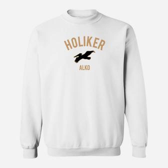 Weißes Sweatshirt mit Holiker Alko Vogelmotiv, Lustiges Vogel Tee - Seseable