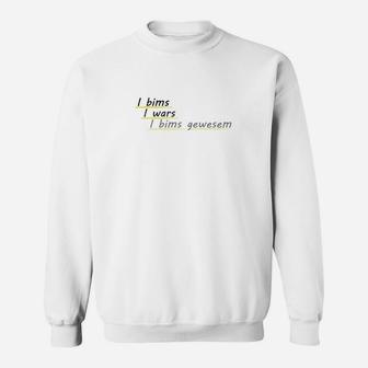 Weißes Sweatshirt mit I bims-Slogan, Lässige Jugend Streetwear - Seseable