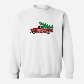 Weihnachtlicher Pickup-Truck Herren Sweatshirt, Tannenbaum-Design - Seseable