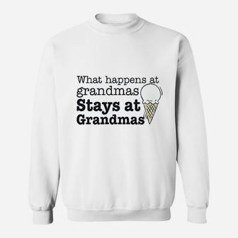 What Happens At Grandmas Stays And Grandmas Ice Cream Sweatshirt | Crazezy