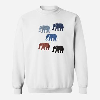 White With Elephants For Women Men And Kids Denim Sweatshirt - Thegiftio UK