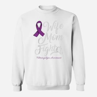 Wife Mom Fibromyalgia Awareness Survivor Women Girl Sweatshirt | Crazezy