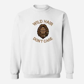 Wild Hair Dont Care Distressed Sasquatch Design For Bigfoot Sweatshirt - Thegiftio UK