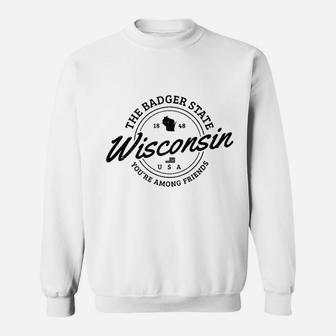 Wisconsin Est 1848 Badger State Map Souvenir Pride Gift Sweatshirt - Thegiftio UK