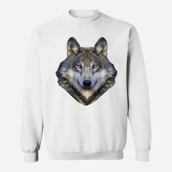 Wolf Shirt Wolf Spirit Animal Lone Wolf Face Cool Wolf Sweatshirt | Crazezy AU