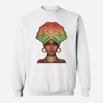 Womens Ankara African Queen Rasta Empress Black Girl Magic Melanin Sweatshirt | Crazezy UK