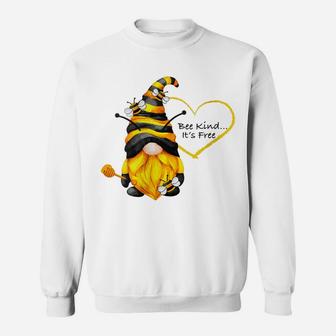 Womens Bee Kind Inspirational Gnome Sweatshirt | Crazezy DE