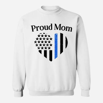 Womens Cute Proud Mom Law Enforcement Police Officer Cop Mama Gift Sweatshirt | Crazezy DE
