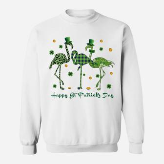 Womens Happy St Patrick's Day Flamingo Lover Funny Gift Raglan Baseball Tee Sweatshirt | Crazezy AU