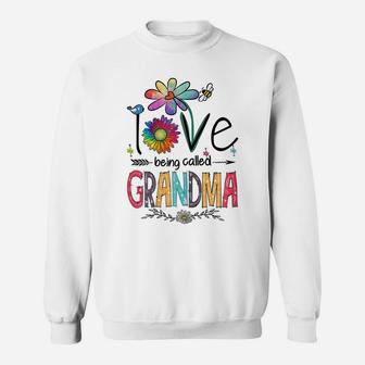 Womens I Love Being Called Grandma Daisy Flower Cute Mother's Day Sweatshirt | Crazezy