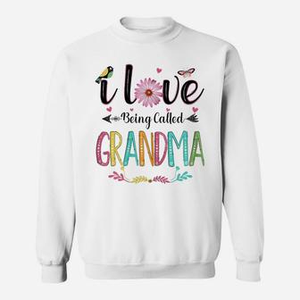 Womens I Love Being Called Grandma Daisy Flower For Mimi Nana Lover Sweatshirt | Crazezy AU