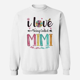 Womens I Love Being Called Mimi Daisy Flower For Grandma Sweatshirt | Crazezy