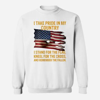 Womens I Take Pride In My Country I Stand For The Flag Kneel Sweatshirt | Crazezy DE