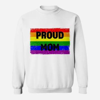 Womens Lgbtq Gay Pride Rainbow Support Ally Proud Mom Family Sweatshirt | Crazezy DE