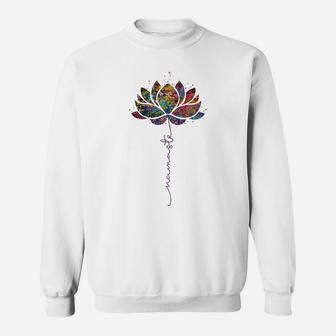 Womens Lotus Flower Namaste Yoga Watercolor Meditation Zen Bohemian Sweatshirt | Crazezy