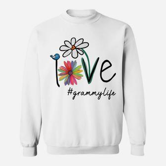 Womens Love Grammylife Life Daisy Flower Cute Funny Mother's Day Sweatshirt | Crazezy