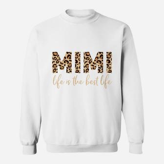 Womens Mimi Life Shirt For Grandma Mothers Day Gift Leopard Funny Sweatshirt | Crazezy