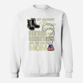 Womens My Daughter Wears Dog Tags And Combat Boots - Proud Army Mom Sweatshirt | Crazezy UK
