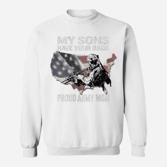Womens My Sons Have Your Back - Proud Army Mom Military Mother Gift Sweatshirt | Crazezy DE