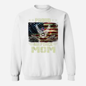 Womens Proud Air Force Mom Military Veteran Pride Us Flag Sweatshirt | Crazezy AU