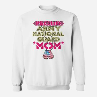 Womens Proud Army National Guard Mom Dog Tags Military Mother Gifts Sweatshirt | Crazezy AU