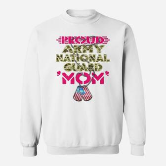 Womens Proud Army National Guard Mom Dog Tags Military Mother Gifts Sweatshirt | Crazezy DE