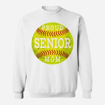 Womens Proud Senior Softball Player Mom Vintage Sweatshirt | Crazezy DE