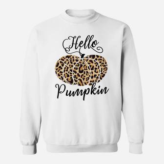 Womens Pumpkin Spice And Everything Nice Pumpkin Leopard And Flower Sweatshirt | Crazezy