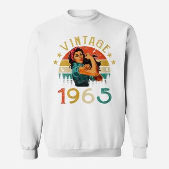 Womens Retro Vintage 1965 Made In 1965 56 Years Old 56Th Birthday Sweatshirt | Crazezy