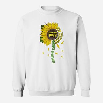 Womens Retro Vintage 1999 22Nd Sunflower Birthday Made In 1999 Sweatshirt | Crazezy AU